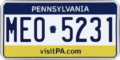 PA license plate MEO5231