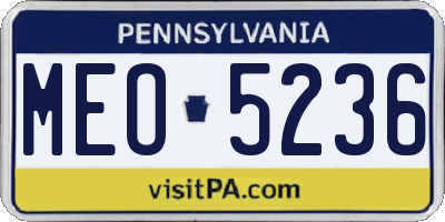 PA license plate MEO5236