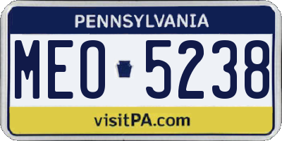 PA license plate MEO5238