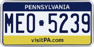 PA license plate MEO5239