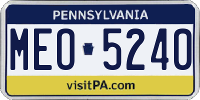 PA license plate MEO5240