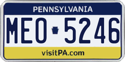 PA license plate MEO5246