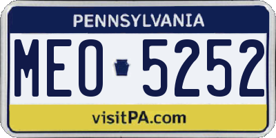 PA license plate MEO5252