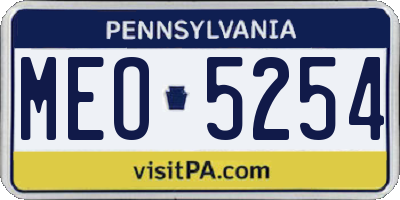 PA license plate MEO5254