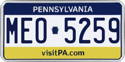 PA license plate MEO5259