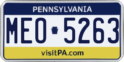 PA license plate MEO5263