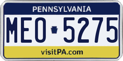 PA license plate MEO5275