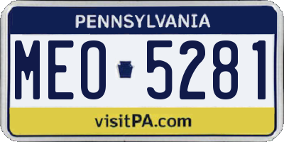 PA license plate MEO5281