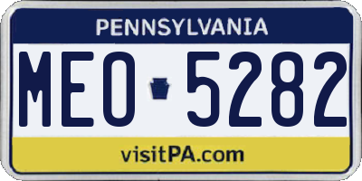PA license plate MEO5282
