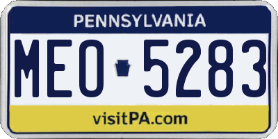 PA license plate MEO5283