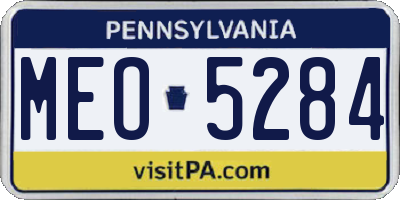 PA license plate MEO5284