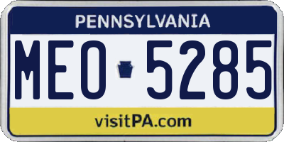 PA license plate MEO5285