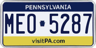 PA license plate MEO5287