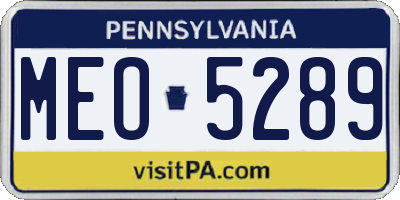 PA license plate MEO5289