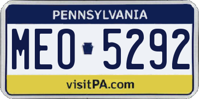 PA license plate MEO5292
