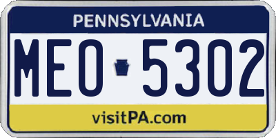 PA license plate MEO5302