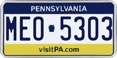 PA license plate MEO5303