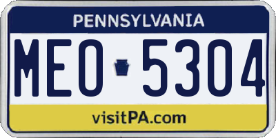 PA license plate MEO5304