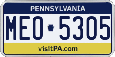 PA license plate MEO5305