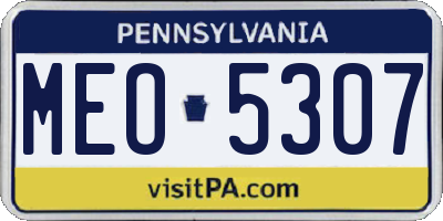 PA license plate MEO5307