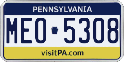 PA license plate MEO5308