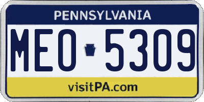 PA license plate MEO5309