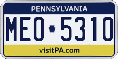 PA license plate MEO5310