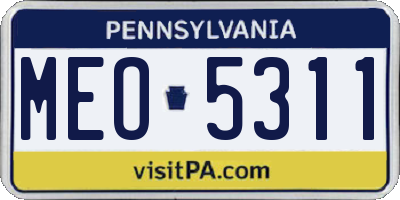 PA license plate MEO5311