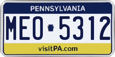 PA license plate MEO5312