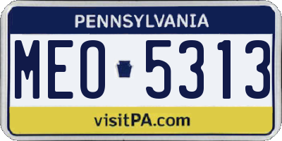 PA license plate MEO5313
