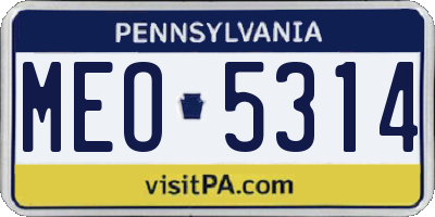 PA license plate MEO5314