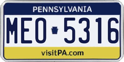PA license plate MEO5316