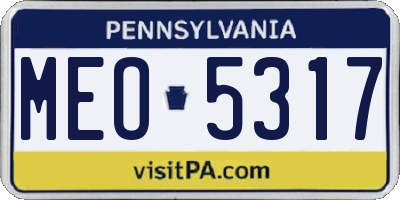 PA license plate MEO5317