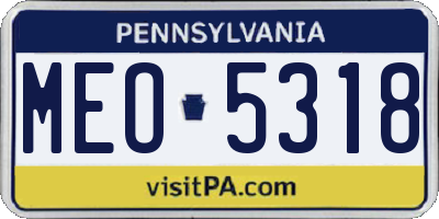PA license plate MEO5318