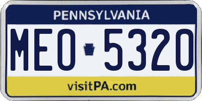 PA license plate MEO5320