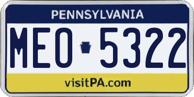 PA license plate MEO5322
