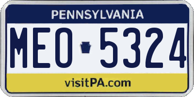 PA license plate MEO5324