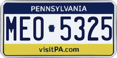 PA license plate MEO5325