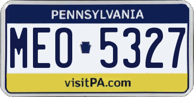 PA license plate MEO5327