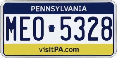 PA license plate MEO5328
