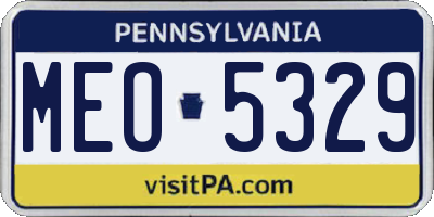 PA license plate MEO5329