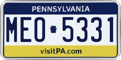 PA license plate MEO5331