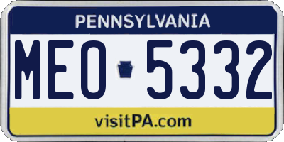PA license plate MEO5332