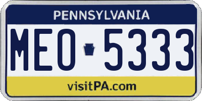 PA license plate MEO5333