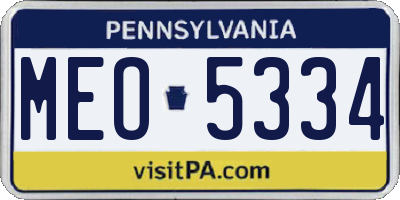 PA license plate MEO5334