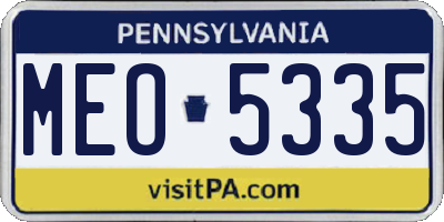 PA license plate MEO5335