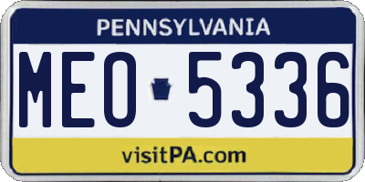 PA license plate MEO5336