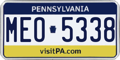 PA license plate MEO5338