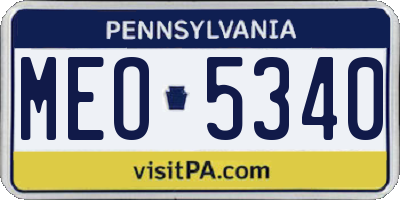 PA license plate MEO5340