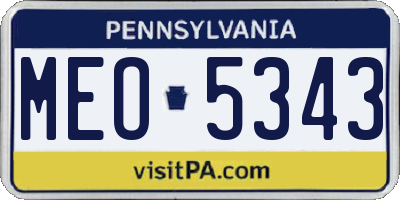 PA license plate MEO5343